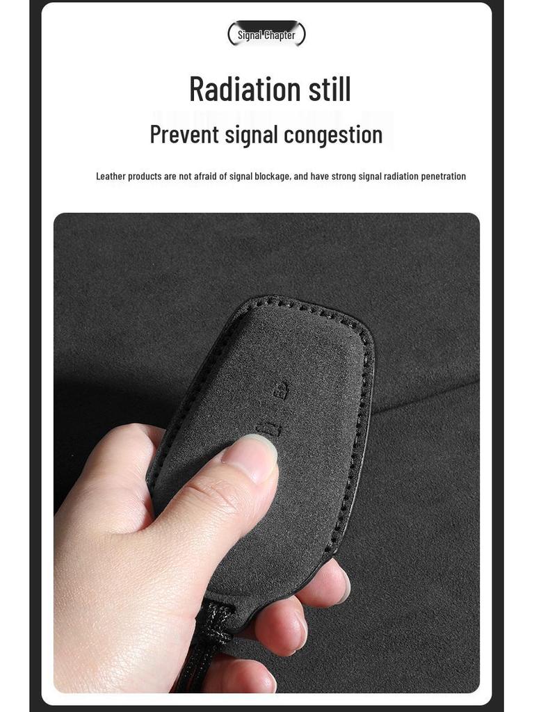 Nissan N7 Key Case: Suede Protective Shell with Buckle and Chain