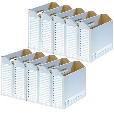 Plus File A4 Spine Width Blue Box, Cardboard, Economy, 10-pack, Horizontal, 100mm, 553-988,