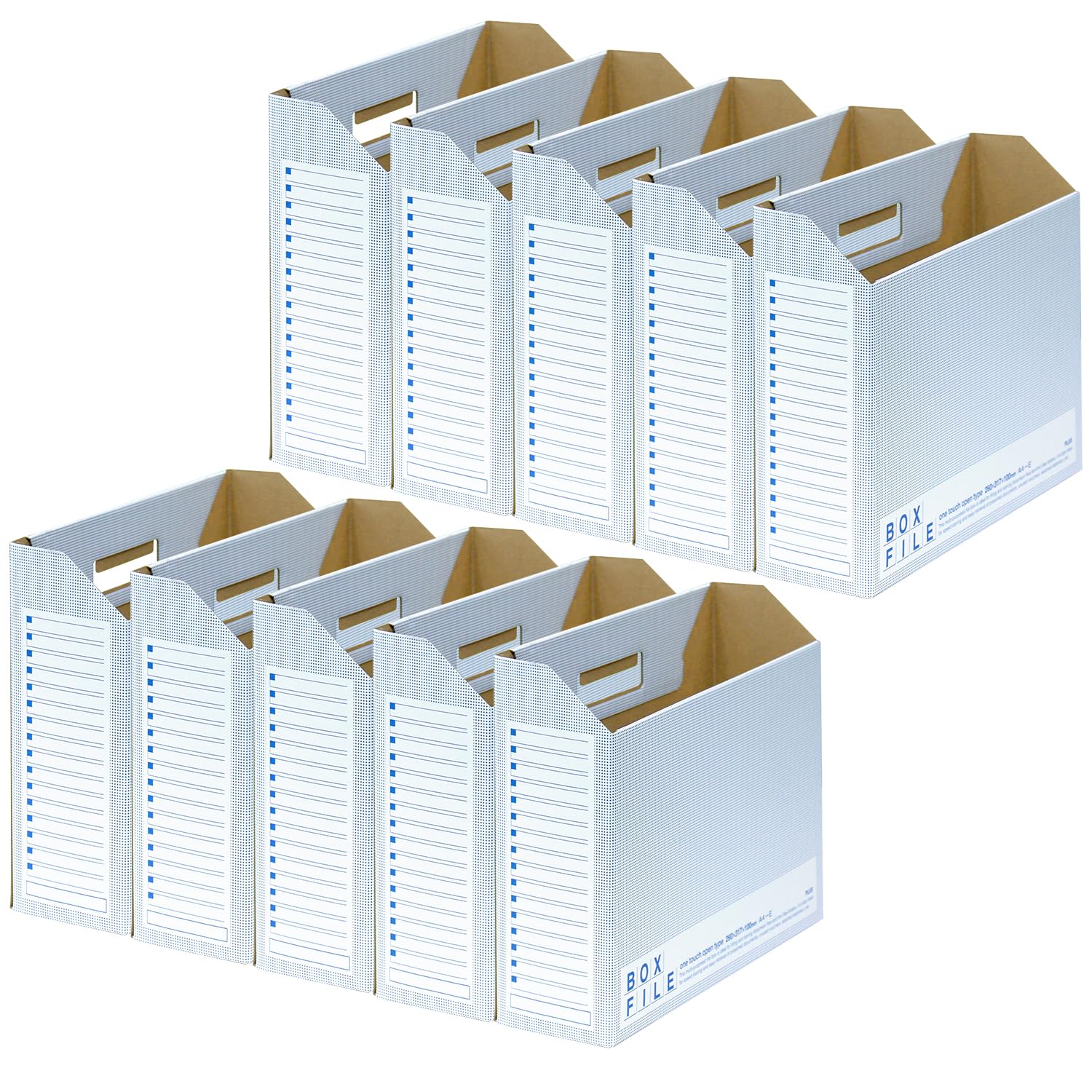 Plus File A4 Spine Width Blue Box, Cardboard, Economy, 10-pack, Horizontal, 100mm, 553-988, синий