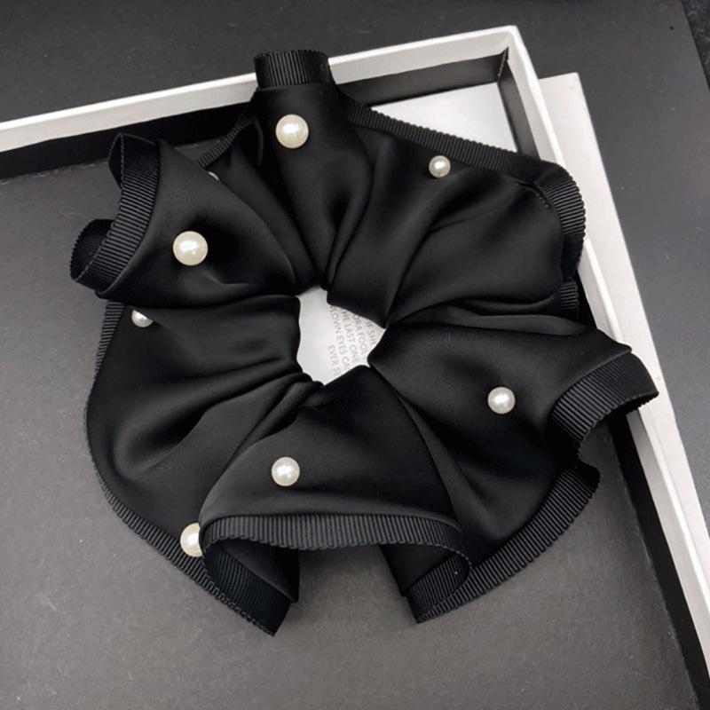 Luxury Satin Pearl Scrunchie: 2024 Women s Hair Tie and Ponytail Holder