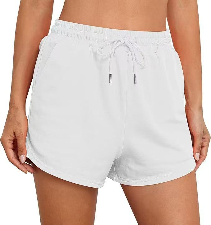 

2025 Summer Style Patchwork Women s Polyester Capri Pants with Elastic Waist & Pockets 2XL белый