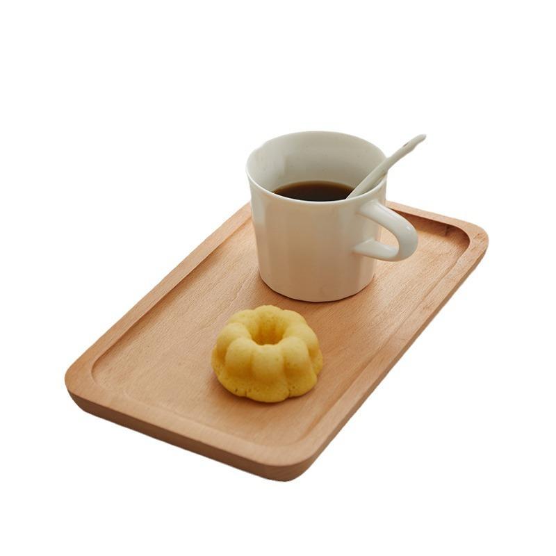Japanese Oval Wooden Tray Solid Wood Rectangular Dinner Tray Afternoon Tea Coffee Delicate Small Tray