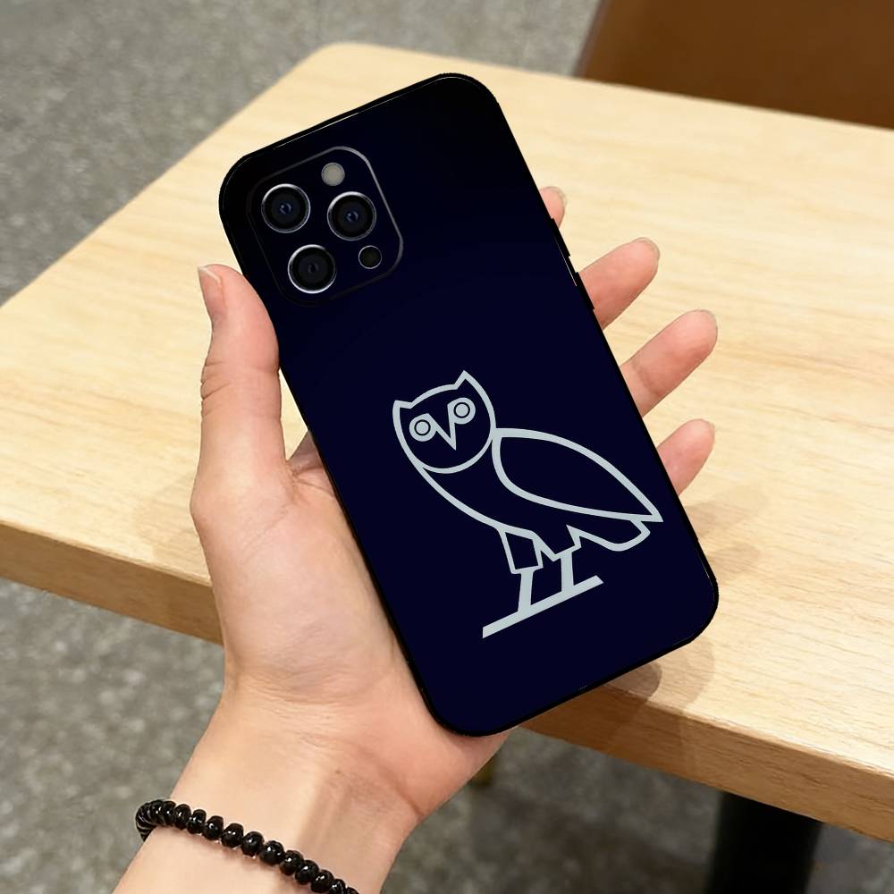 D-Drake OvO OWL   Phone Case For iPhone 17,16,15,14,13,12,11 Plus,Pro Max,XS,Soft Silicone Black Cover