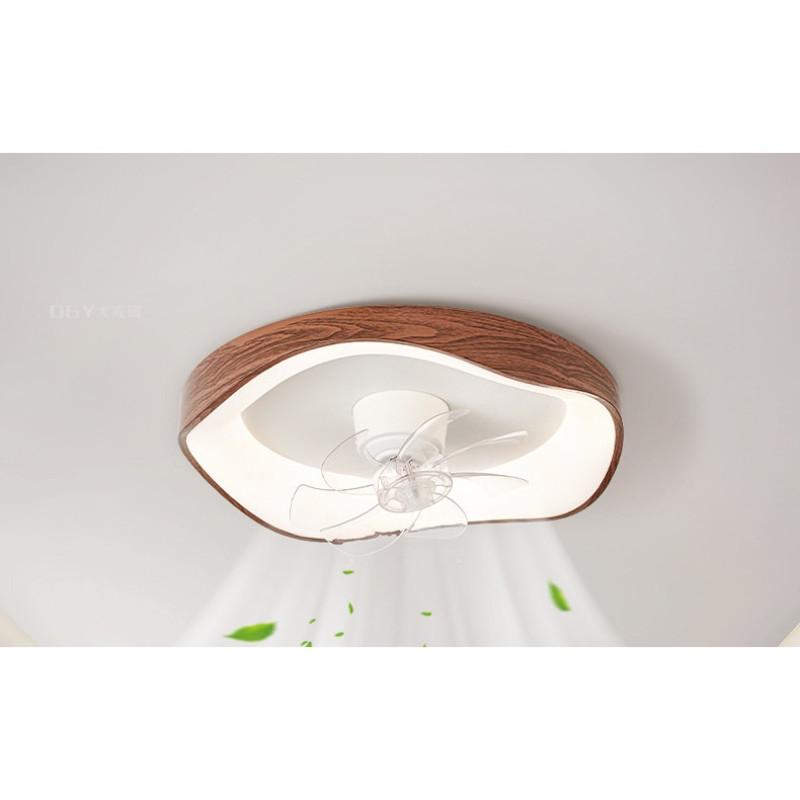 Japanese Style Moving Head Fan Light Simple Retro Bedroom Ceiling Light With Fan 6-speed Adjustable Children's Room Fan Lamp