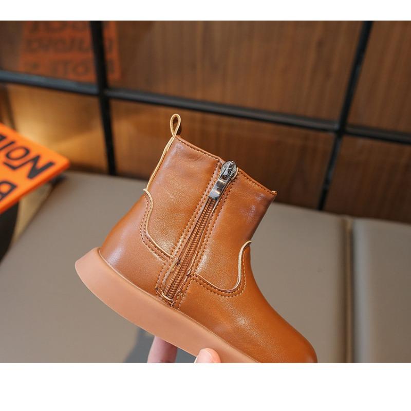 Children's Boots Winter New Velvet Women's Treasure Boots Cotton Boots Fashion Leather Boots Children's Boots Girls' Short Boots