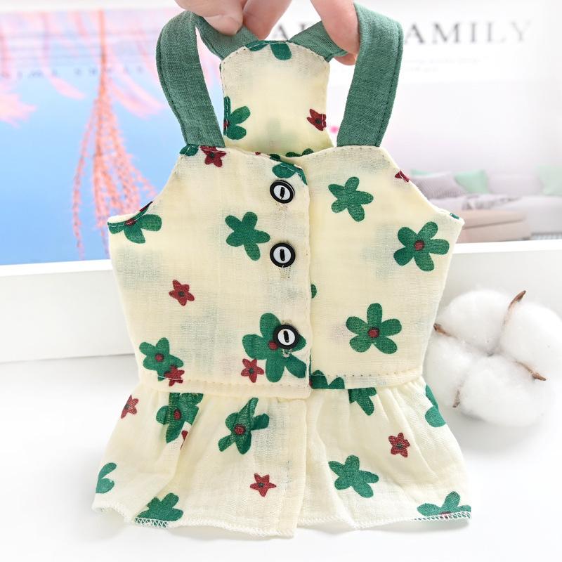 Cotton pet small dog dog clothes suspender skirt than bear teddy spring and summer thin