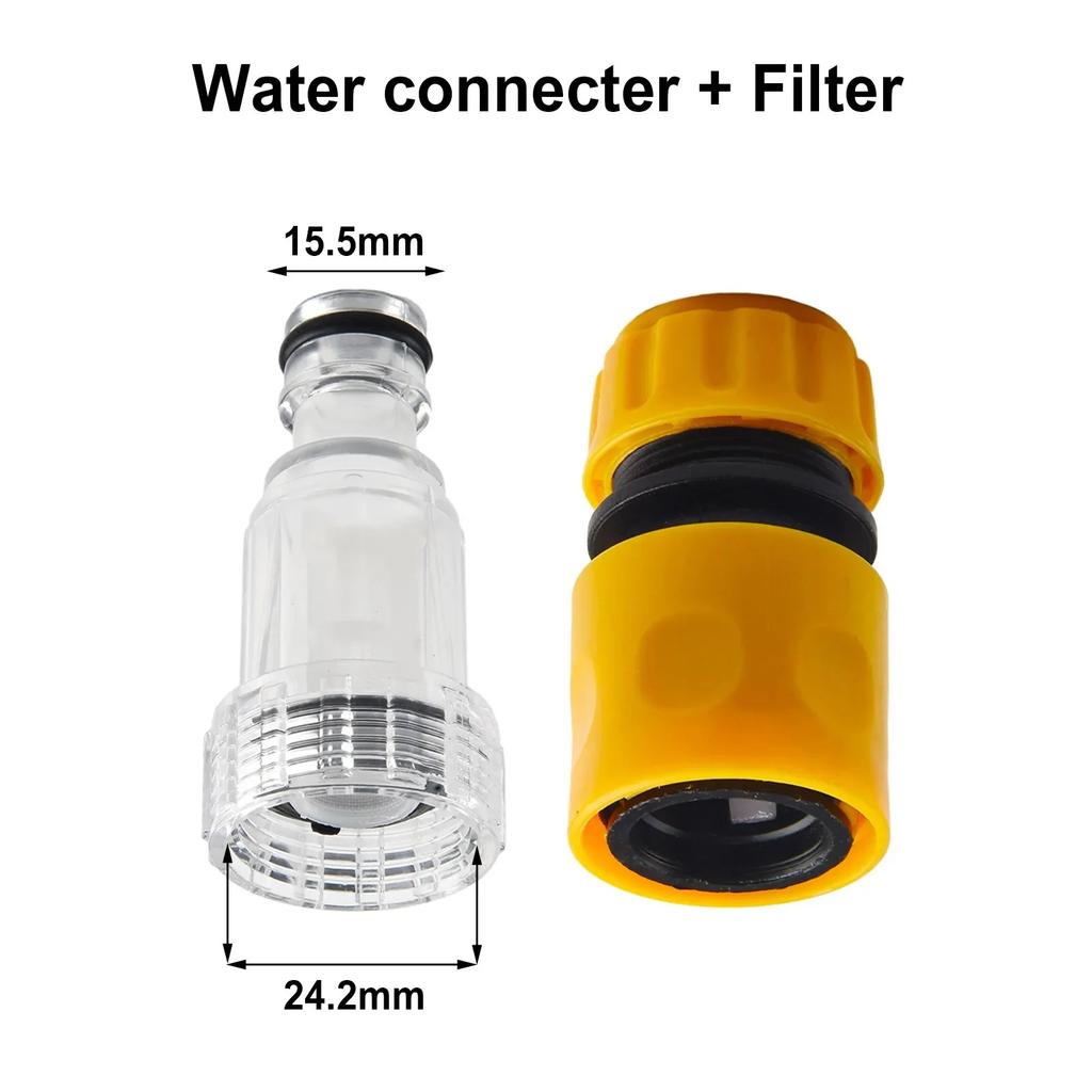 Bilvättadapter Högtryckstvätt Vattenfilter Biltvättmaskin Vattenkoppling Set Slang Rörkoppling