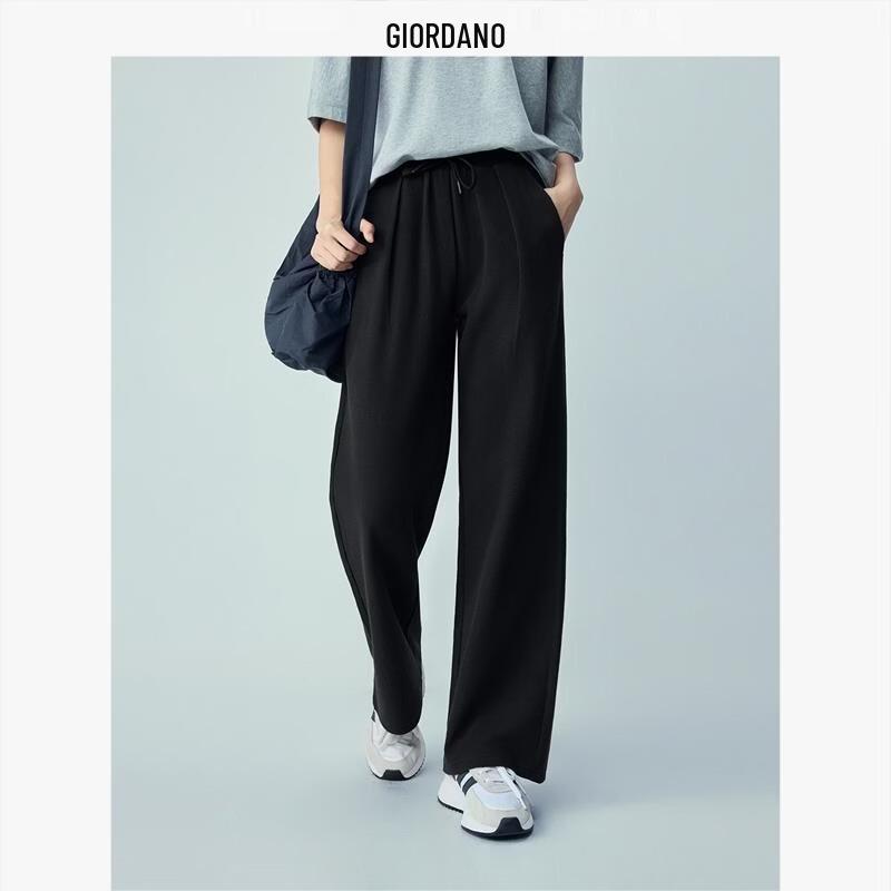 Giordano Women s Waffle Wide-Leg Drawstring Sweatpants L