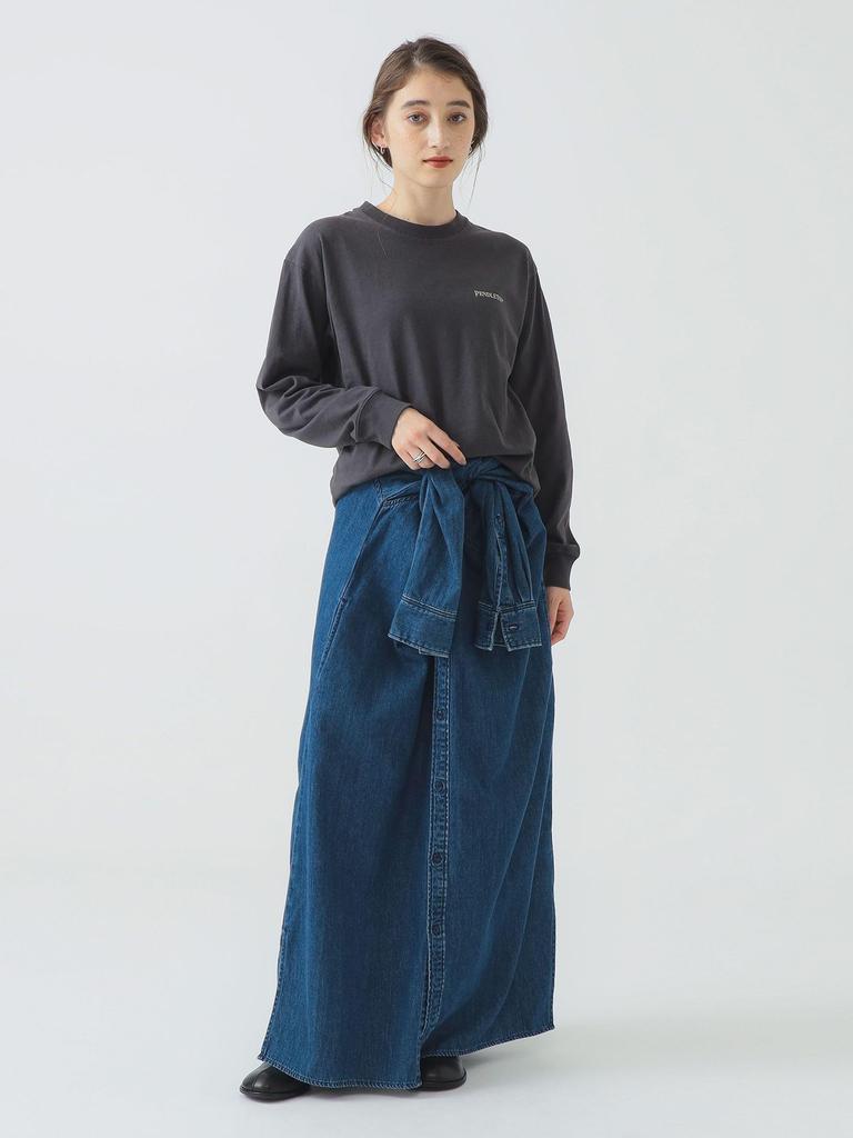 B.:MING LIFE STORE by BEAMS L/S TEE PENDLETON Back Print LS Tee 5475-1116 Damen SCHIEFERGRAU_LOS_OJOS S