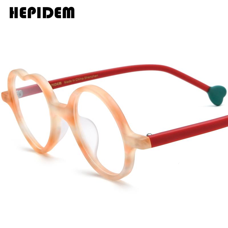 FONEX HEPIDEM Acetate Eyeglasses Frame Men New Round Brand Design Glasses Women Retro Vintage Eyewear Japanese Spectacles 9356