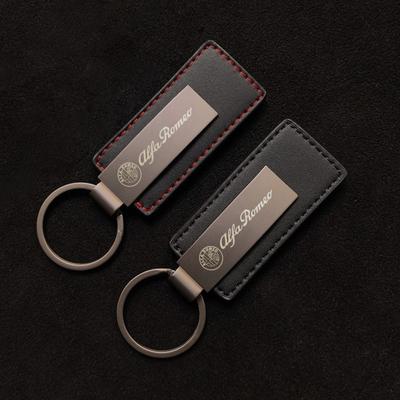 2026 Hot Alfa Romeo Metal Leather Car Emblem Keychain Key Chain Keyring Accessories For Alfa Romeo Giulia Stelvio Junior Tonale
