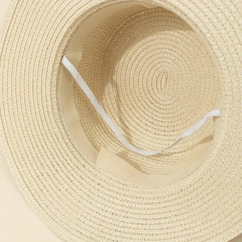 Butterfly streamer woven straw hat children travel sunscreen visor fashion big brim anti-purple hat