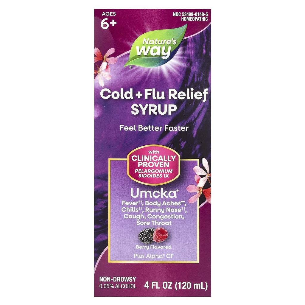 Nature's Way Umcka®, Cold & Flu Relief, Ages 6+, Berry Flavor, 120 Ml (4 Fl Oz)