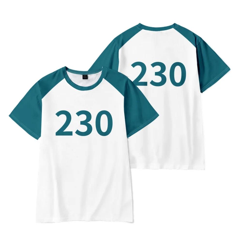 T-shirt Seong Gi-hun Costume 456 Tracksuit Calamari Games Disguise Caarnival Party Clothes For Men Women XXS
