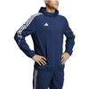 Adidas Striped Logo Print Zip Hoodie Jacket Men Outerwear Navy-Blue HZ9067
