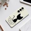 For Samsung Galaxy A56 5G Case Black Cat on the Wall Pattern Printing Straight Edge TPU Phone Back Cover