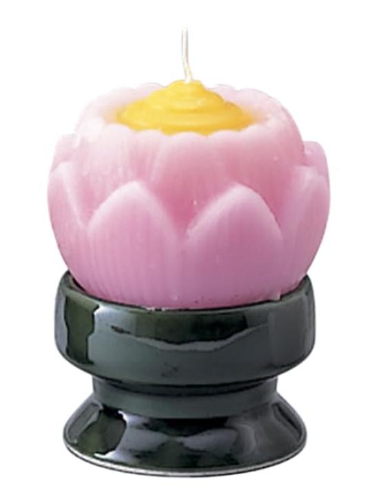 

Lotus Candle with Stand Pink Buddhist Altar Supplies, Home Memorial Supplies, Urn Use