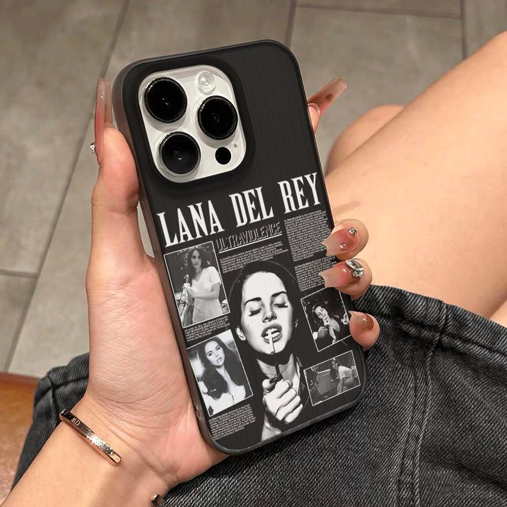 Singer Lana Del Rey Corrugated Pattern For IPhone 17 16 15 14 13 12 11 16 Pro Max Plus Pro Non-slip Phone Cover