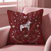 Dala Horse Print Cushion Cover Multi-Scene Pillow Cover for Home & Car - Reversible, Soft & Durable for Daily Use