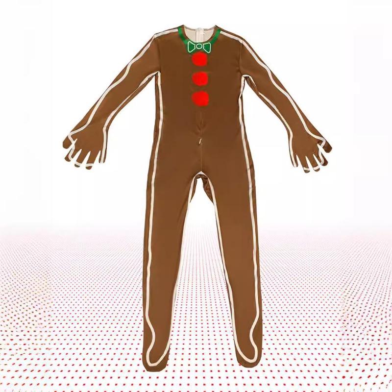 Christmas Bodysuit Cosplay Costume Gingerbread Man Stage Costume