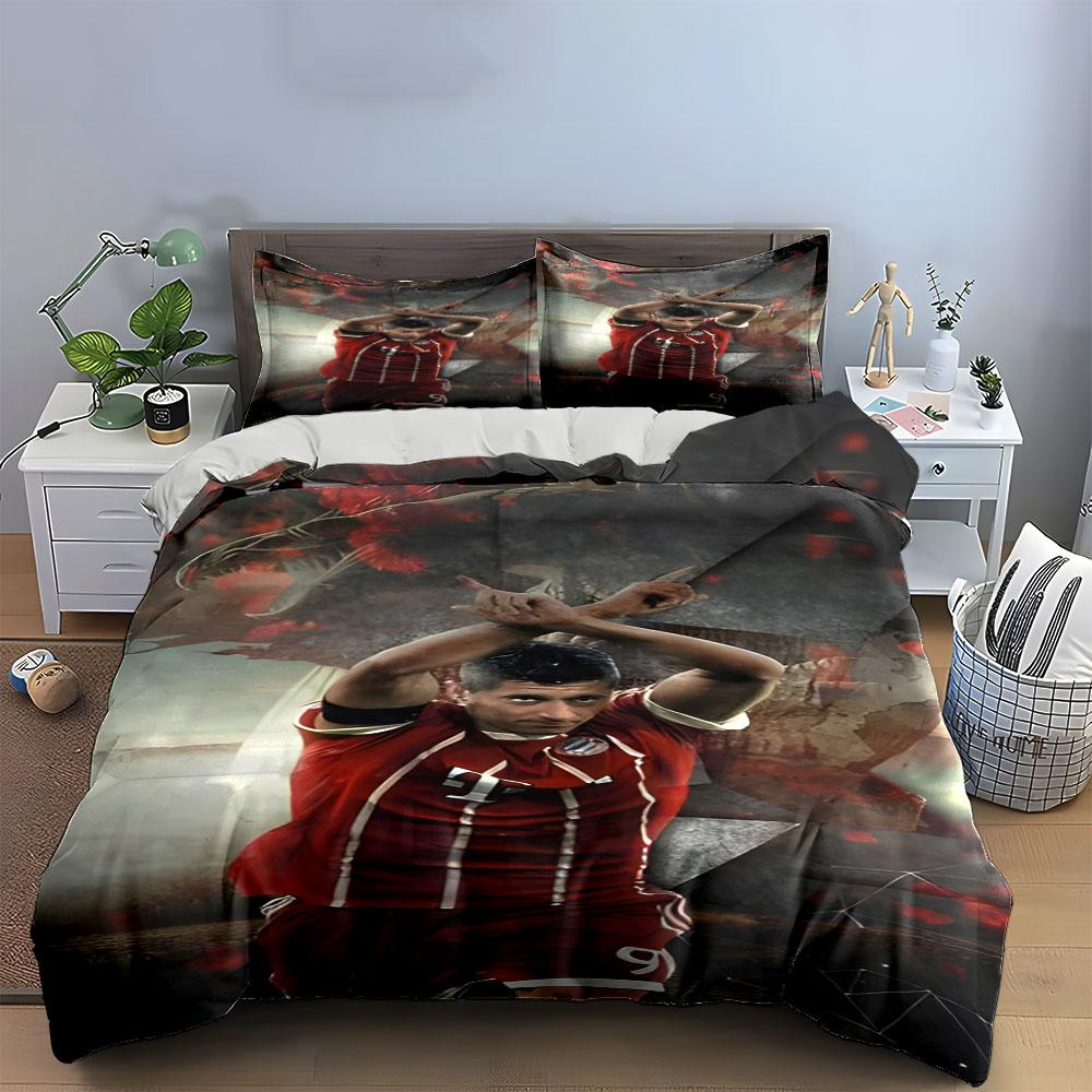 Footballer, red jersey, gesture. Bedding sets Duvet cover sets Duvet covers Pillowcases(1 * Duvet Cover 2 * Pillowcases without duvet insert)