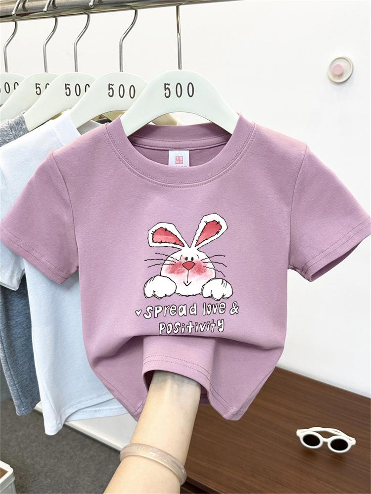 Kids Cotton Cartoon T Shirt Summer Short Sleeve Top For Boys And Girls Breathable Comfortable Tee