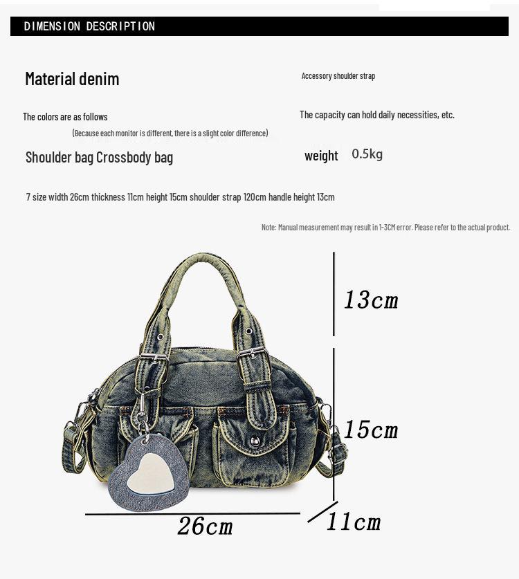 2025 Autumn Women's High-End Luxury Denim Shoulder Bag