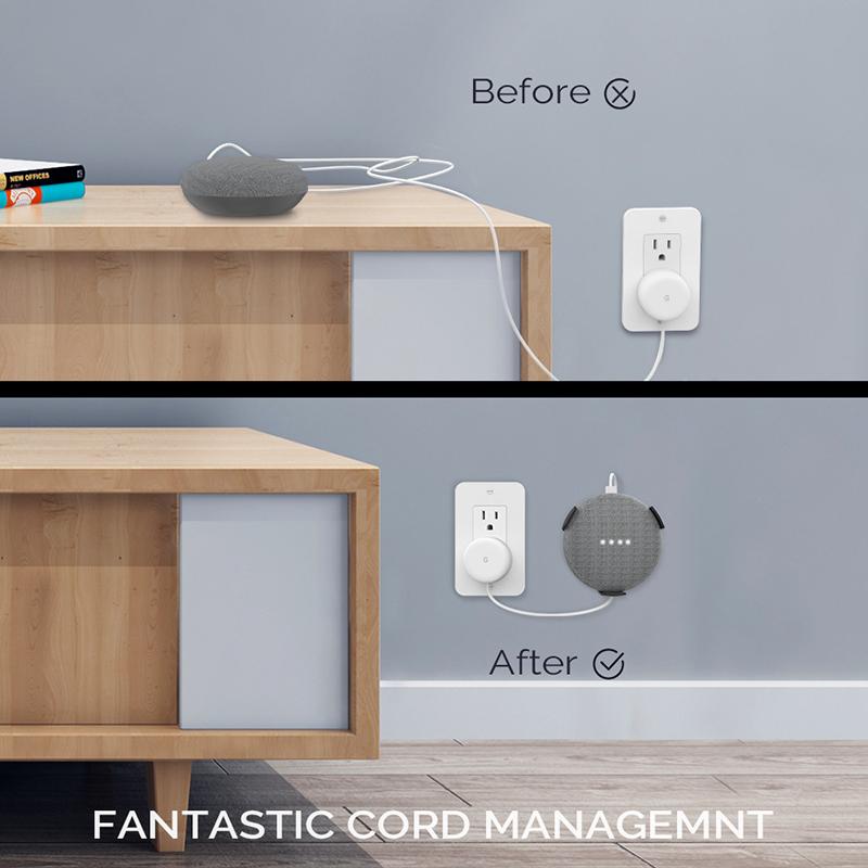 Suport de montare pe perete Suport de depozitare pentru difuzor inteligent pentru Google Home Mini/Echo Dot