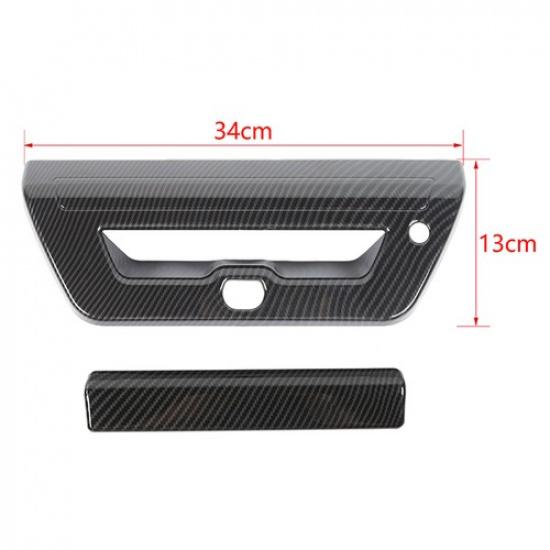Carbon Fiber Rear Tailgate Door Handle Bowl Cover Trim For Ford F-150 2015-2017