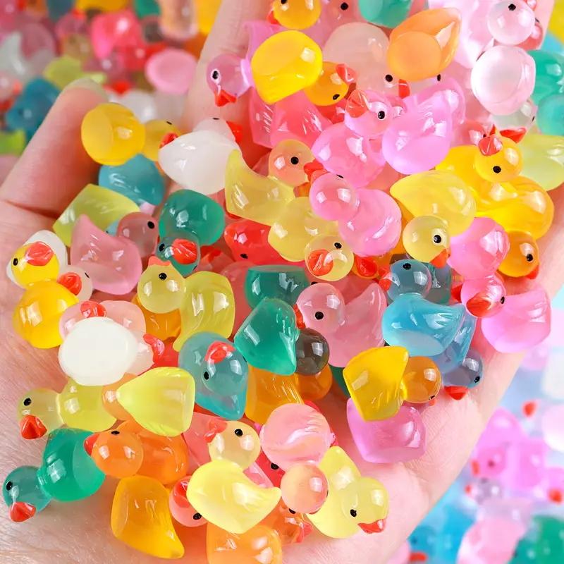 Non-Toxice 10/20 Bucăți Rățuște Luminoase Mini din Rășină Rățuște Mici Strălucesc în Întuneric Figurine Mici Rățuște din Plastic Pentru Grădină de Zâne DIY