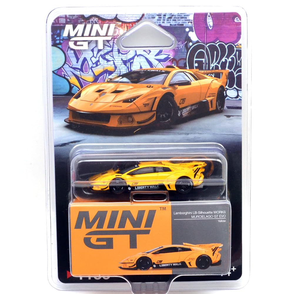 Масштаб MINI GT LAMBORGHINI WORKS MURCIELAGO GT USA MiJo Toys Ограниченная серия Lamborghini WORKS Murcielago GT Упаковка-блистер 164 LB-SILHOUETTE
