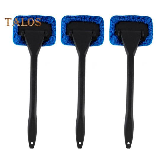 3Pcs Windshield Cleaning Wand Auto Window Cleaner Long Handle Easy To Use Portable Windshield Cleaning Tool with Reusable Cloth Pads