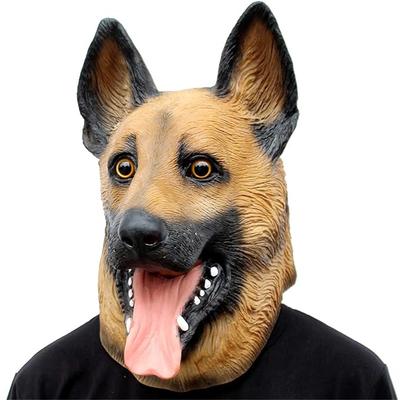Maska Owczarka Niemieckiego Halloween Party Cosplay Zwierzęcy Kostium Owczarek Pies Głowa Maski Zabawne Realistyczne Zwierzę Pełna Głowa Lateksowa Maska