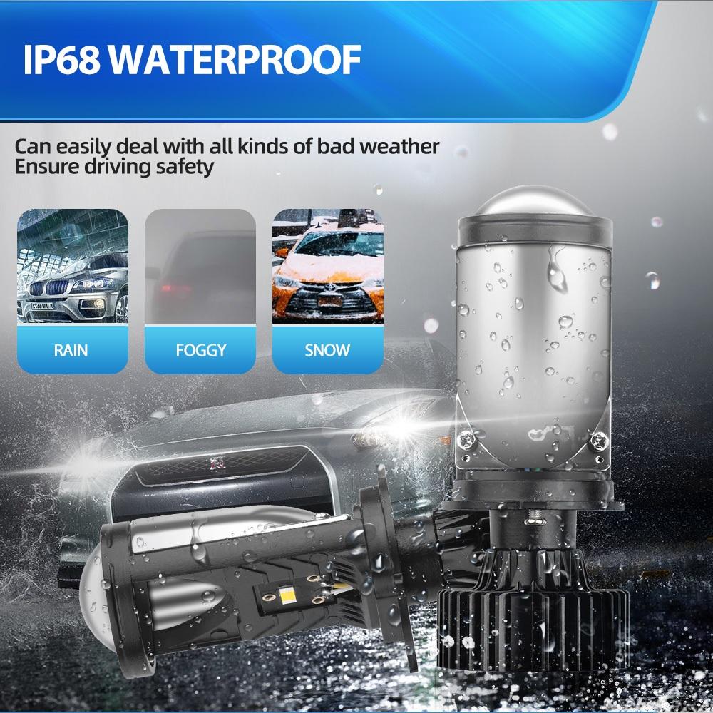 2PCS H4 LED Car Headlight Bulbs 32000LM Projector Lens Canbus 6000K Waterproof