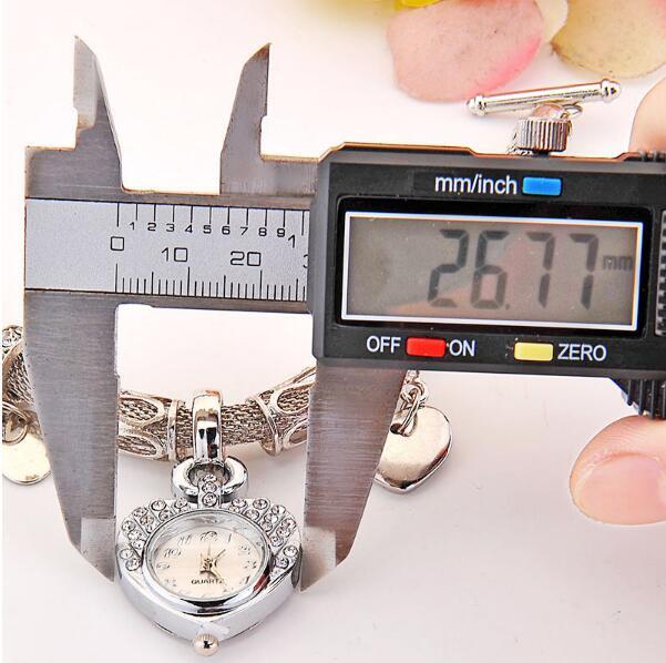 Gold Silver Fashion Women Bracelet Watches Ladies Girls Women's Wristwatch Love Heart Round Quartz Watch