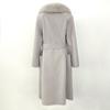 OFTBUY 2024 Autumn Winter Real Fox Fur Collar Water Ripple Double-Sided Woolen Coat Women Long Coat 100% Wool Removable Fur Collar