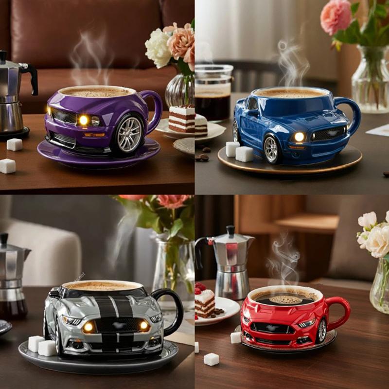 Creative Car Shaped Coffee Mug Stainless Steel Handmade Novelty Water Cup Household Office Coffee Cups Gifts for Car Enthusiasts