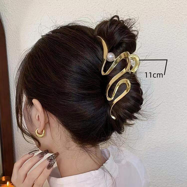 Koreanische Metall-Klauen-Haarspange: Damen Chic Hai Haarklammer