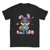 Novelty Easter Sport Happy Easter Bunny Playing Basketball TShirts Men Crewneck Pure Cotton T Shirts  Short Sleeve Tee Shirt