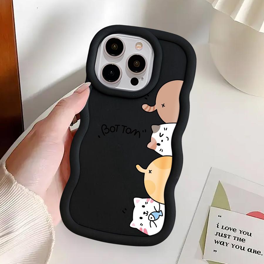 Case for iPhone 8 17 Air 12 13 11 14 16 Pro Max XR 15 Plus Soft Phone Cover Cute Cartoon Cat