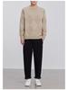 Men's High-Quality Diamond Jacquard Round Neck Sweater, 2024 Autumn/Winter, Slightly Loose Long Sleeve Knitwear