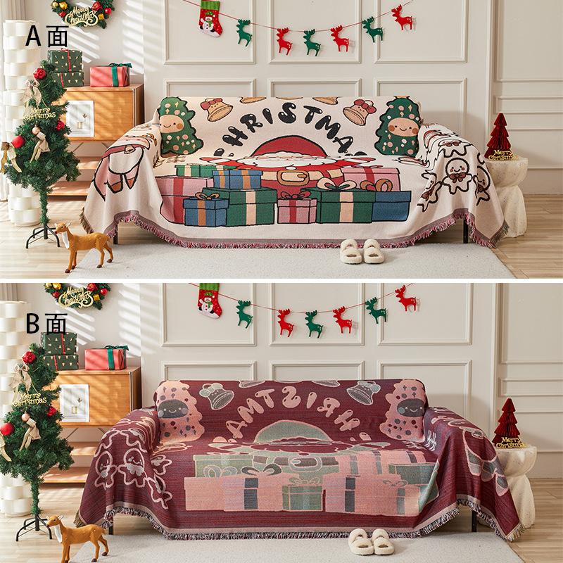 Christmas Blanket Simple Couch Bed Sofa Cover Large Cotton Tassel Knitted Blanket Solid Color Nordic Decorative Bedroom Handmade
