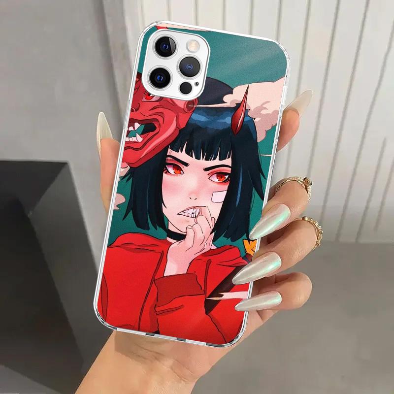 Japanese Style Anime Girl Phone Case for Iphone 17 Air 16 15 Plus 14 13 Mini 12 11 Pro Max 16E 7 8 SE 2020 Soft Funda Print Shel