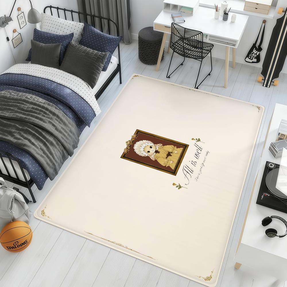 

Retro cute bunny flower fashion hogar Bedside Rug Kitchen Bath Floor Mat Hallway Balcony Carpet Entrance Doormat Decor Home 40cm x 60cm