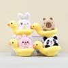 Duck Ring Swimming Keychain Panda Rabbit Capybara Backpack Pendant Doll Plush