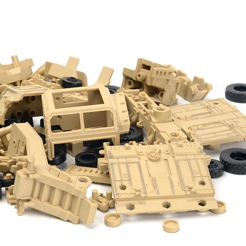 1:72 Creative Military Series Building Blocks Armored Transport Vehicle Green/Yellow M-Track Model Toys For Kids Christmas Gifts