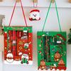 6 Stück/Set Cartoon Weihnachten Bleistiftspitzer Radiergummis Bleistifte Lineale Kawaii Kinder Schreibset Schulschreibwarenzubehör