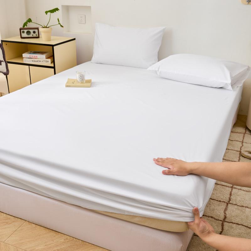Waterproof White Hotel Fitted Sheet - Single Piece, Urine-Proof Mattress Protector