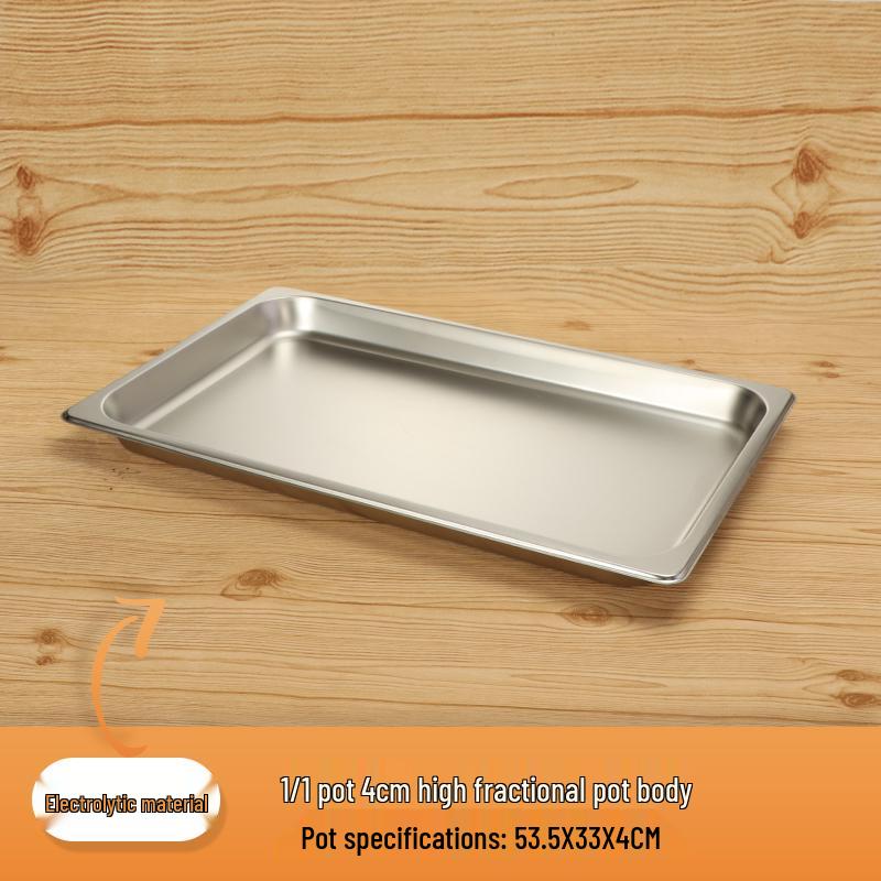 Rectangular Stainless Steel Serving Pans with Lids - Ideal for Mala Tang, Vegetables, Milk Tea, and Ice Cream