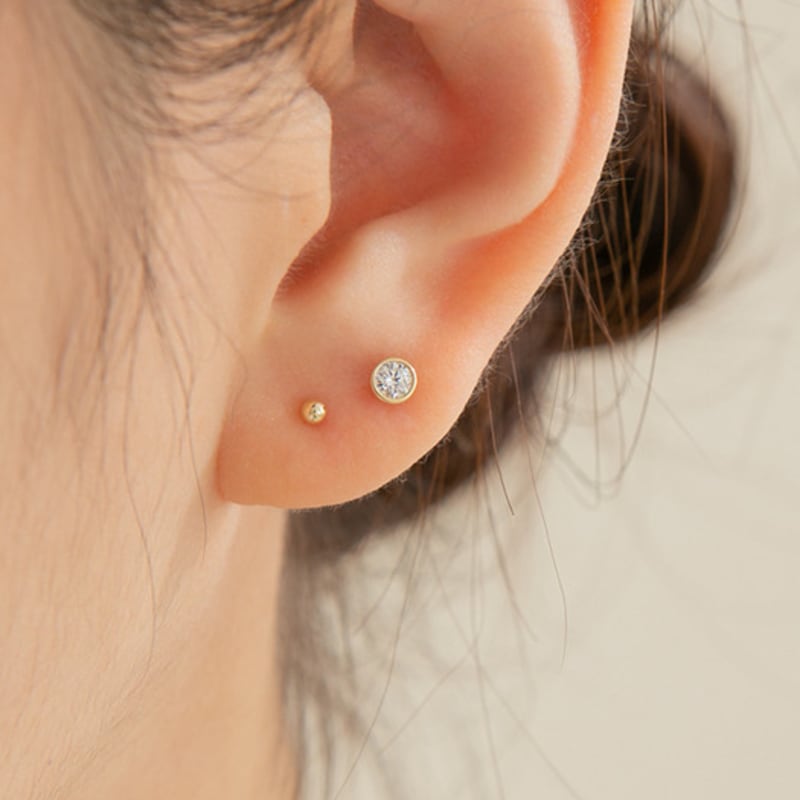 LUNNE 14k Round Q Piercing (14k Gold) (Bar Thickness 1mm) #PIB11